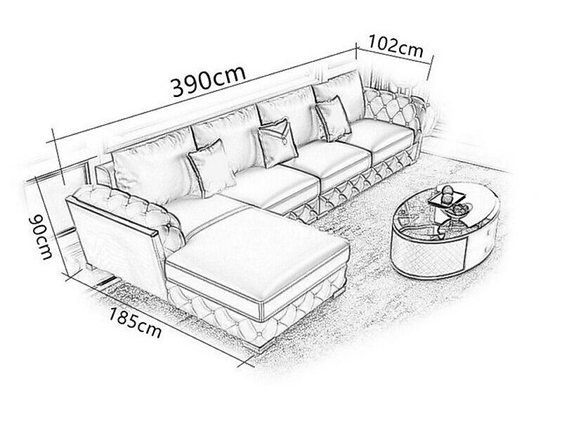 Xlmoebel Ecksofa Moderne Ledersofa Wohnlandschaft in L-Form Design Couch-Ga günstig online kaufen