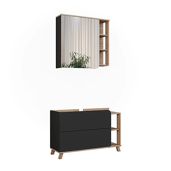 Vicco Badmöbel-Set Karen, Sonoma/Anthrazit, 2 Teile, (2-St., 2er Set) günstig online kaufen