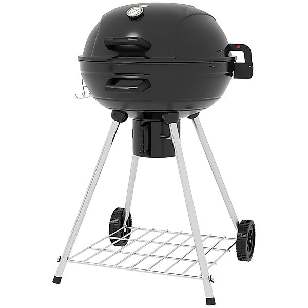 Outsunny Holzkohlegrill BBQ Campinggrill mit Grillrost, Rädern, Ablage, Asc günstig online kaufen