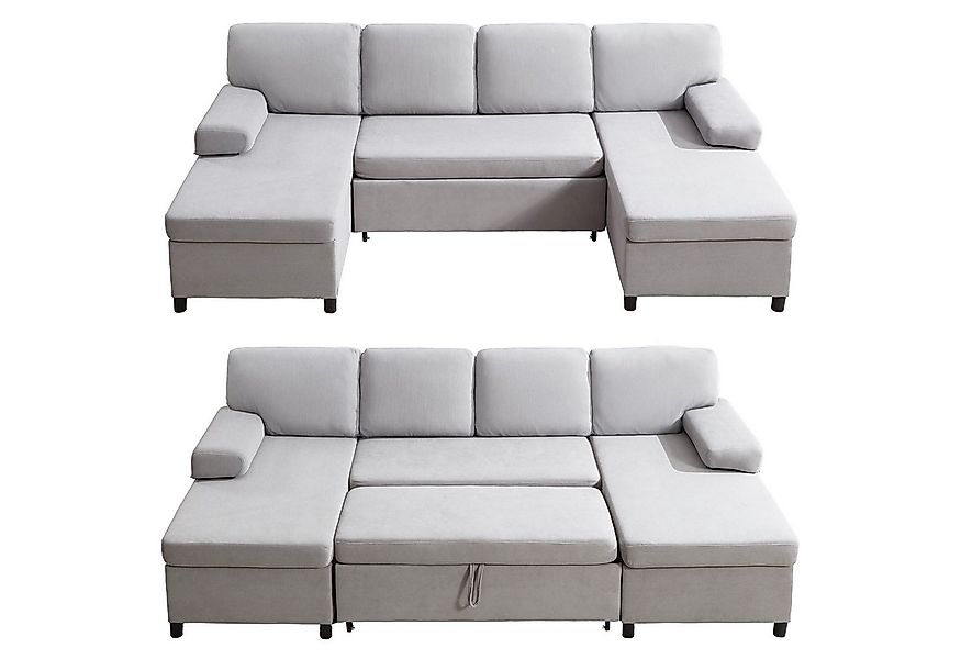 HOMYEDAMIC Ecksofa U-Form Schlafsofa 285x135 cm mit Matratze und Schlaffunk günstig online kaufen