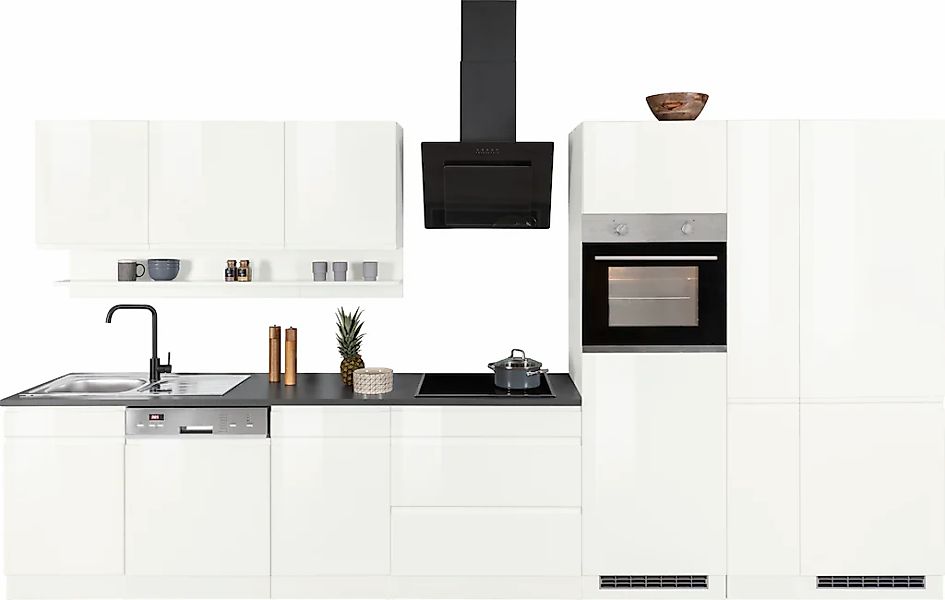 HELD MÖBEL Küchenzeile "Virginia", Breite 390 cm, mit Glaskeramik-oder Indu günstig online kaufen
