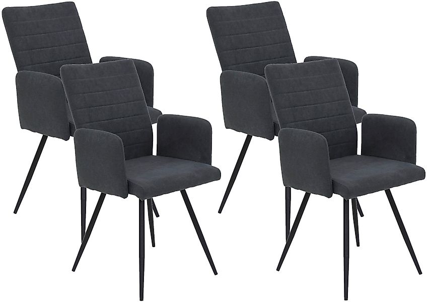 TOM TAILOR 4-Fußstuhl »PARIS«, (Set), 4 St., Microfaser-Flachgewebe, 4-Fuß, günstig online kaufen