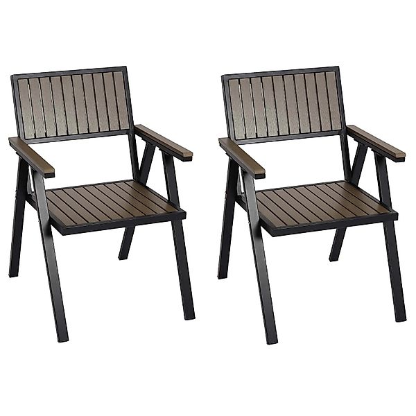 Proregal 2er-Set Gartenstuhl HxBxT 87x57x53 cm Sitzhöhe 43cm Outdoor-Beschi günstig online kaufen