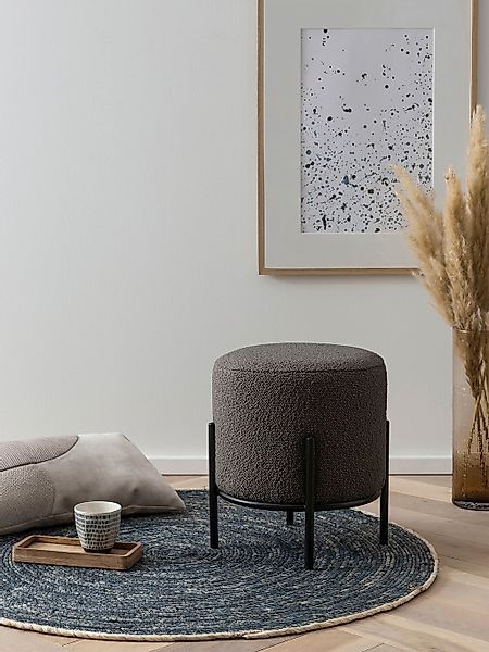 SalesFever Polsterhocker "Komfortabler Polsterhocker" mit Design-Gestell au günstig online kaufen