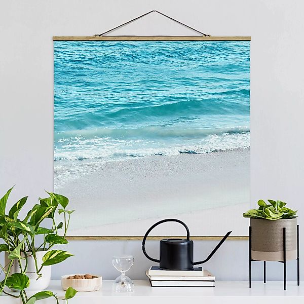 Stoffbild mit Posterleisten Sanfte Wellen in Malibu günstig online kaufen