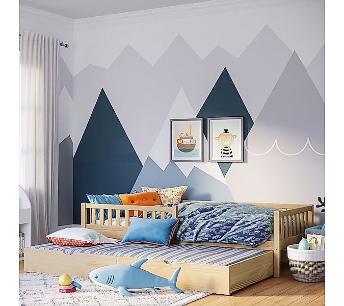 Bellabino Kinderbett Vils mit Lattenrost und Rausfallschutz 90x200 cm (natu günstig online kaufen