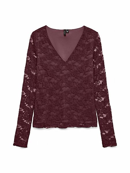 Vero Moda Spitzenshirt "VMIBEN LS V-NECK TOP JRS NOOS" günstig online kaufen
