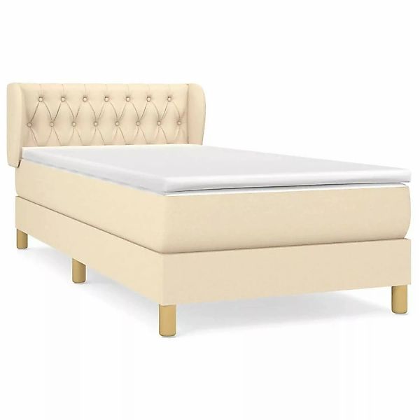 vidaXL Boxspringbett mit Matratze Creme 90x200 cm Stoff1372086 günstig online kaufen