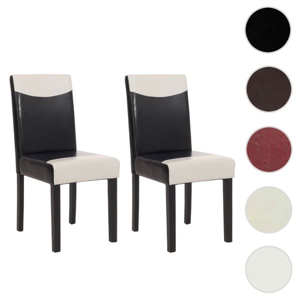 MCW Esszimmerstuhl Littau Kunstleder 2er-Set Kunstleder Schwarz-Weiß Dunkle günstig online kaufen