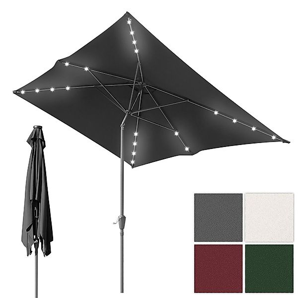 Clanmacy Sonnenschirm Sonnenschirm Rechteckig,Kurbel,Knickbar,neigbar,1.4x2 günstig online kaufen