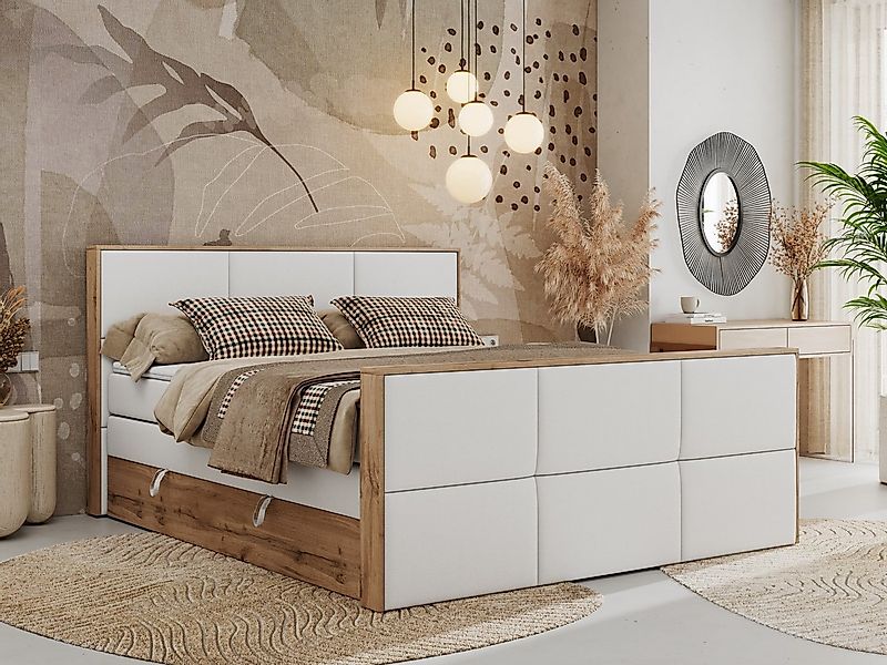 MKS MÖBEL Boxspringbett ALBERO 2 KING DUO (Packung, Set, Bettkästen, Topper günstig online kaufen