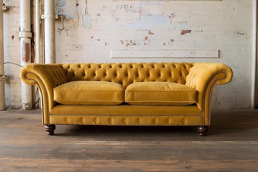 Xlmoebel Sofa Luxuriöses klassisches Textil-Sofa Chesterfield für drei Pers günstig online kaufen