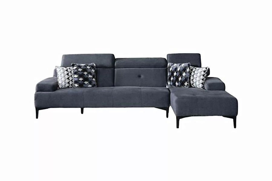 JVmoebel Ecksofa Ecksofa Sofas L-Form Wohnzimmer Polyester Grau Modern Luxu günstig online kaufen