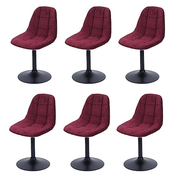 MCW Esszimmerstuhl A60 6er-Set Stoff/Textil Chenille 465g/m² Bordeaux günstig online kaufen