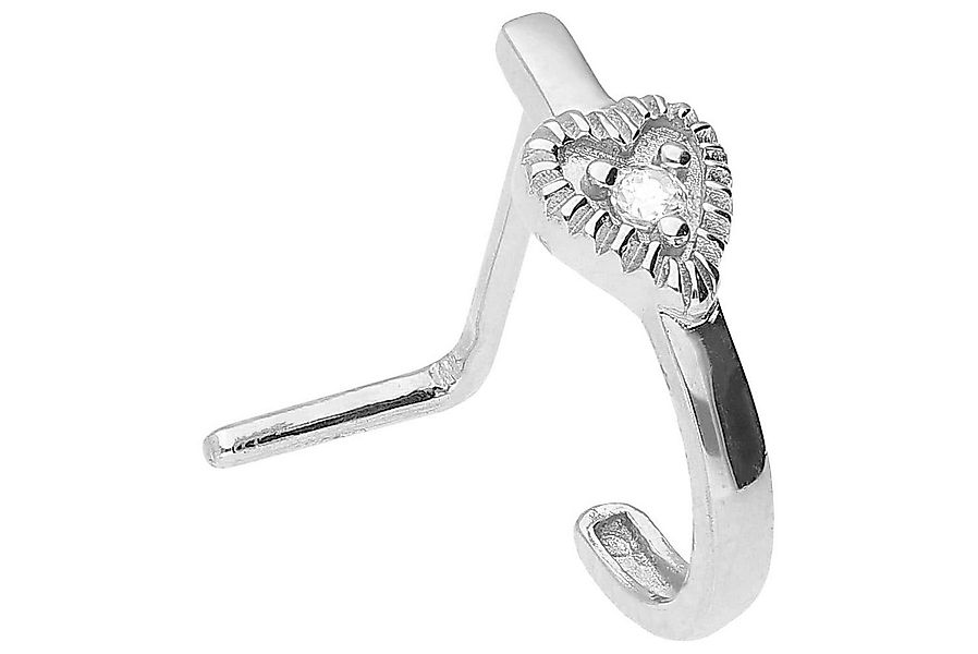 PIERCINGLINE Nasenpiercing Chirurgenstahl Nasenstecker HERZ + KRISTALL (Nas günstig online kaufen