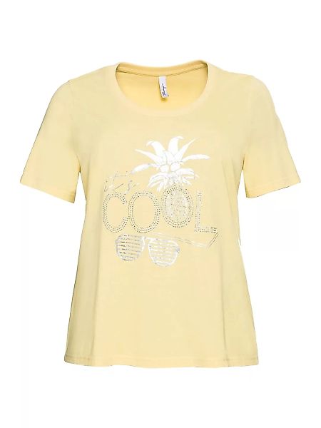 Sheego T-Shirt "Große Größen", mit schimmerndem Frontdruck und Glitzerstein günstig online kaufen