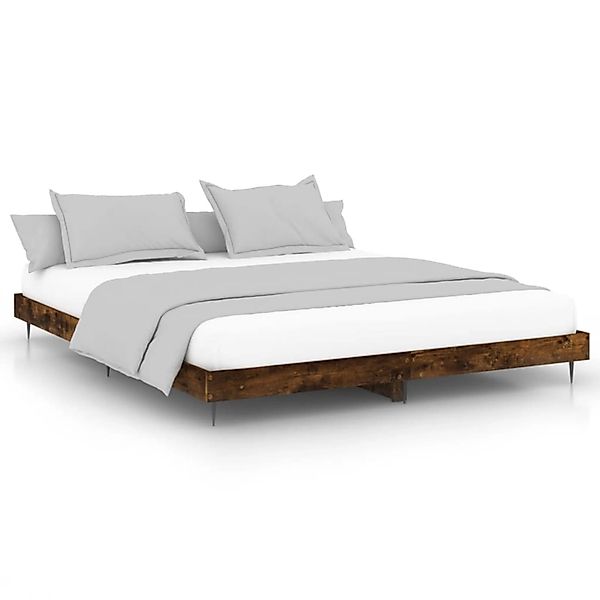vidaXL Bettgestell ohne Matratze Räuchereiche 120x200 cm Holzwerkstoff 8322 günstig online kaufen