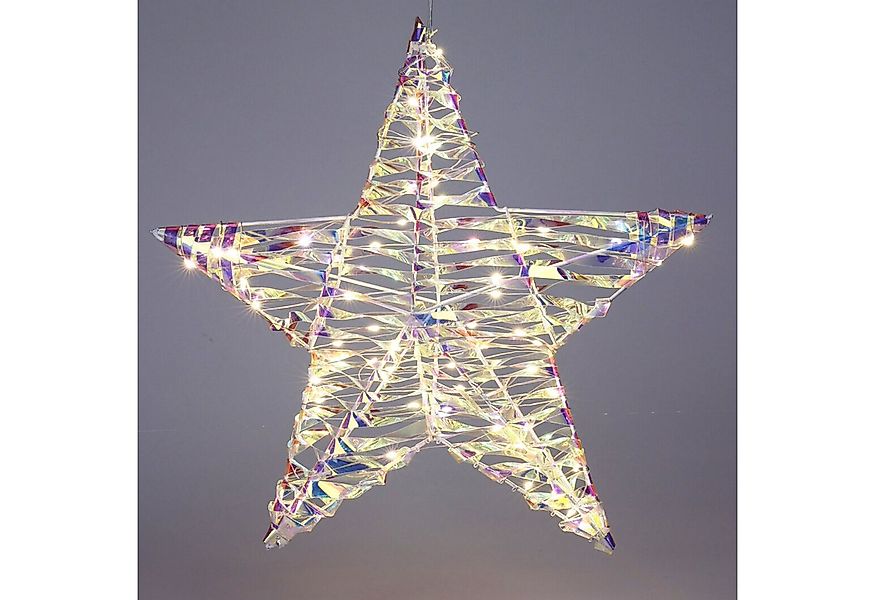 Mojawo Lichtervorhang LED Metall Stern Hängestern Türstern warmweiß DIA 30c günstig online kaufen