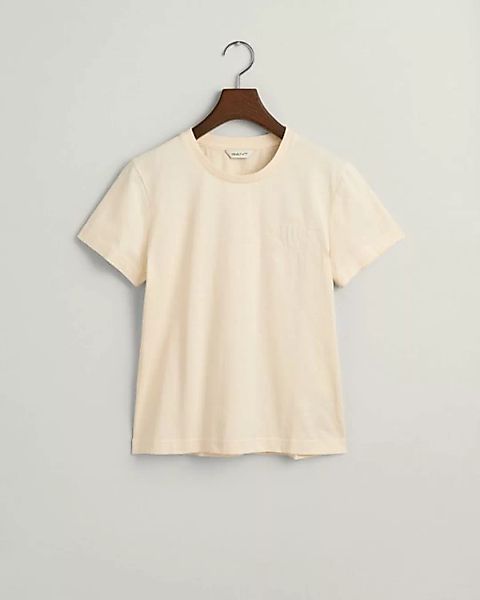 Gant T-Shirt REG TONAL SHIELD SS T-SHIRT, LINEN günstig online kaufen