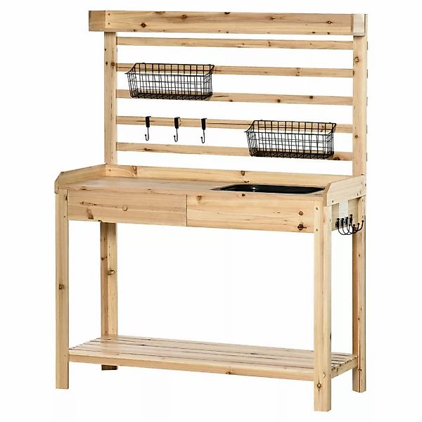 Outsunny Pflanztisch B/H/L: ca. 46x142x108 cm ca. 30 kg günstig online kaufen