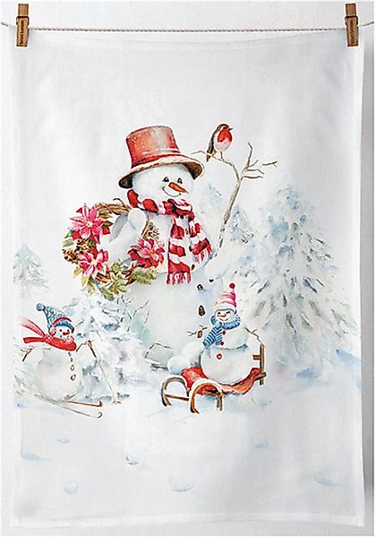 Ambiente® Geschirrtuch Sporty snowmen, (2-tlg., 2-teilig), günstig online kaufen