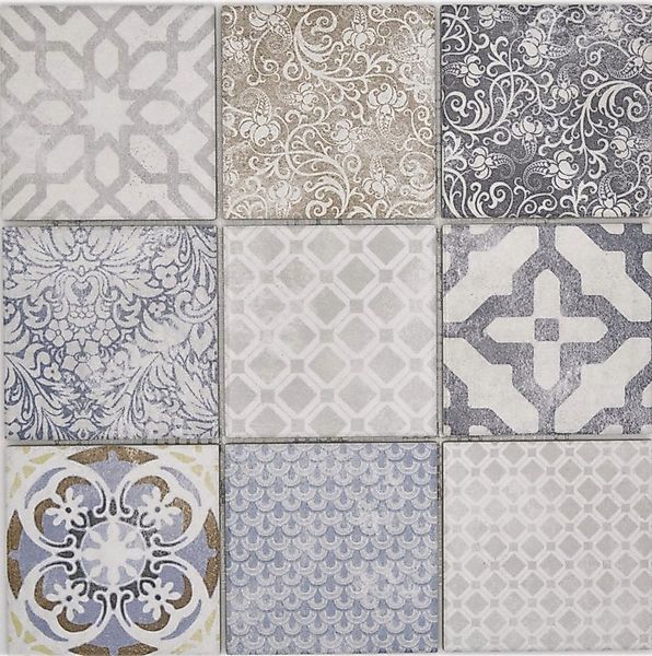 Mosani Bodenfliese Mosaik Keramik Steinzeug mehrfarbig Retro Küche Bad Dusc günstig online kaufen