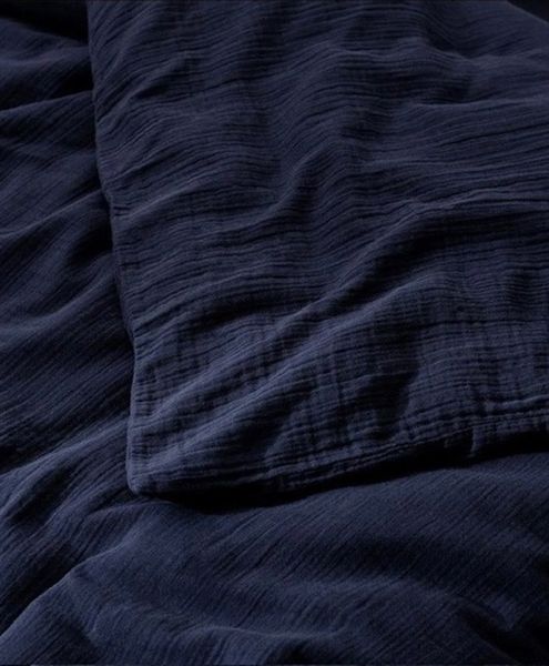 Sandiik Bettwäsche Musselin Bettwäsche in Dunkelblau günstig online kaufen