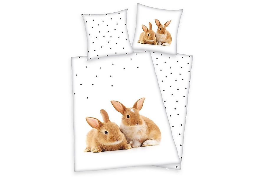 Herding Kinderbettwäsche Herding Bettwäsche mit Kaninchen 135 x 200cm 100%B günstig online kaufen