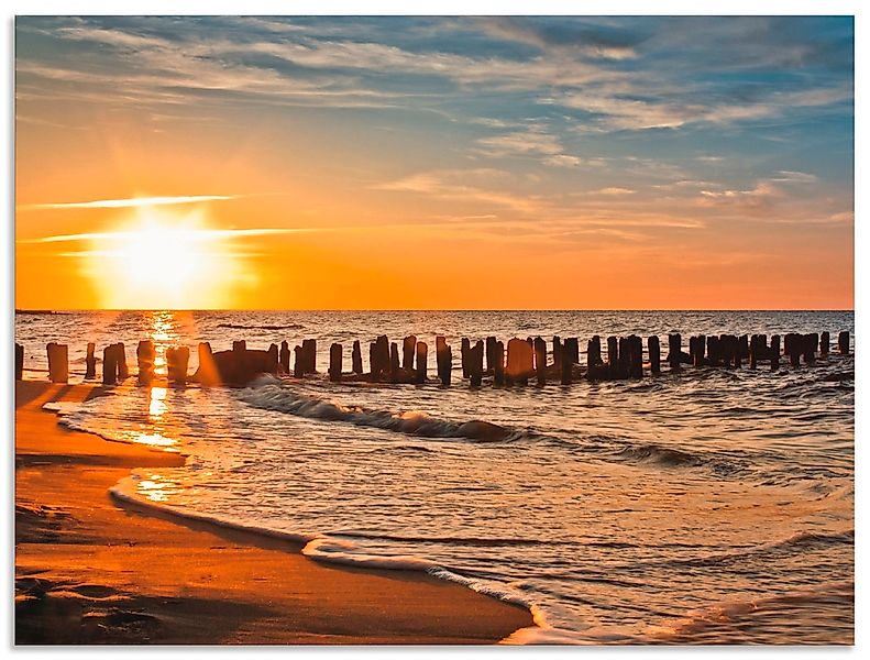 Artland Wandbild "Schöner Sonnenuntergang am Strand", Strand, (1 St.), als günstig online kaufen