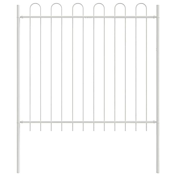 vidaXL Gartenzaun Weiß 6,8 x 1 m Pulverbeschichteter Stahl 3334085 günstig online kaufen