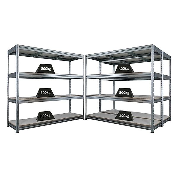 PROREGAL Mega Deal 3x Schwerlastregal Dino HxBxT 180x200x60cm 4 Melamin-Ebe günstig online kaufen