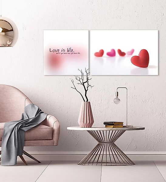 queence Leinwandbild »Love is Life«, Herz-Herzbilder-Kunst-Modern-Spa-Spa B günstig online kaufen