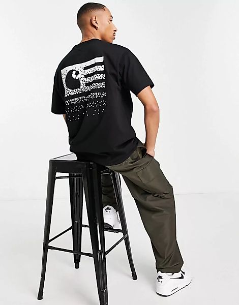 Carhartt WIP – T-Shirt in Schwarz mit verbalssendem State-Print auf der Rüc günstig online kaufen