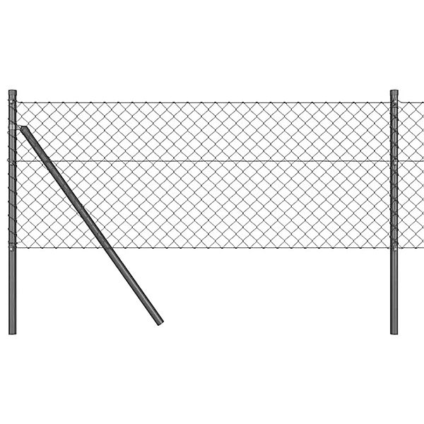 vidaXL Zaunpfosten Grau 25 x 0,4 m 40 x 40 mm Maschen Stahl und PVC 3351110 günstig online kaufen