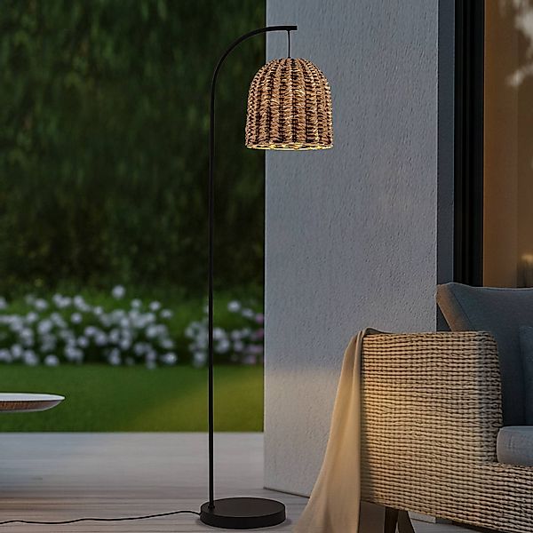 Lindby Außenstehleuchte Taryn, braun, Kunststoff, IP44 172cm günstig online kaufen