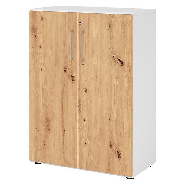 bümö Aktenschrank smart Büroschrank - 3 Ordnerhöhen Dekor: Weiß/Asteiche günstig online kaufen