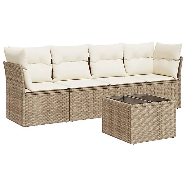 vidaXL Gartenlounge-Set 5-tlg. Garten-Sofagarnitur mit Kissen günstig online kaufen
