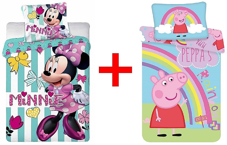 Jerry Fabrics Kinderbettwäsche Kinderbettwäsche Minnie Maus + Peppa Wutz 10 günstig online kaufen