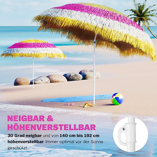 Sonnenschirm Hawaii Bunt Ø160cm UV-Schutz 30+ günstig online kaufen