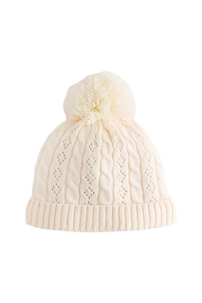 Next Bommelmütze Pointelle-Strickmütze mit Bommel und günstig online kaufen