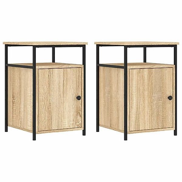 vidaXL Nachttische 2 Stk Sonoma-Eiche 40x42x60 cm Holzwerkstoff Modell 2 günstig online kaufen