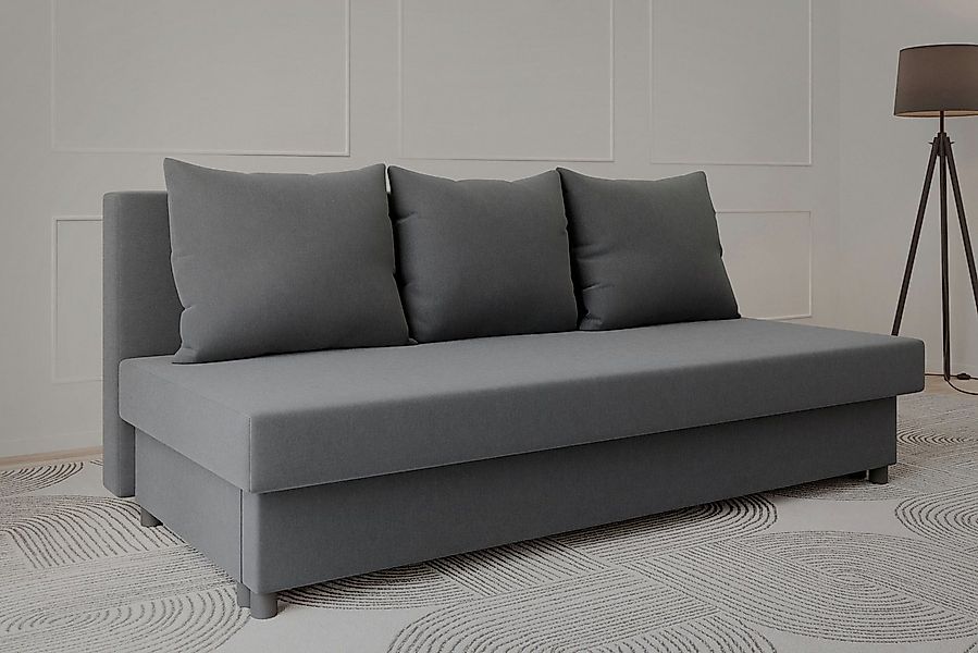 MOEBLO Schlafsofa KAMAZO, Sofa ausziehbar mit Bettkasten, Stoffbezug & Kiss günstig online kaufen