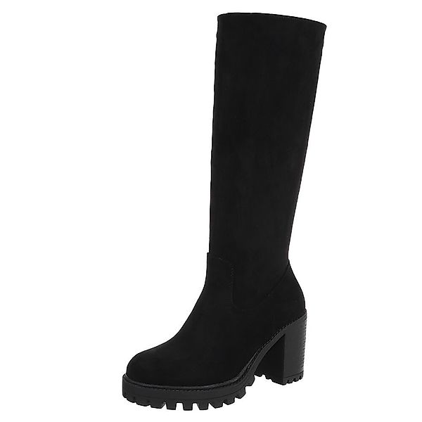 Ital-Design Kniehohe Damenstiefel mit stabilem Absatz günstig online kaufen