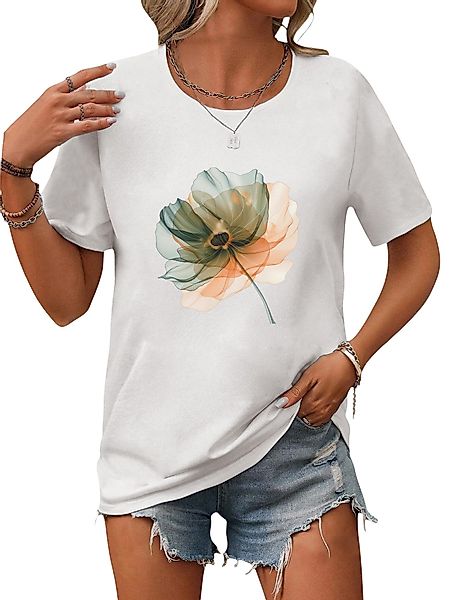 PYL Print-Shirt Damen Casual Kurzarmshirt mit günstig online kaufen