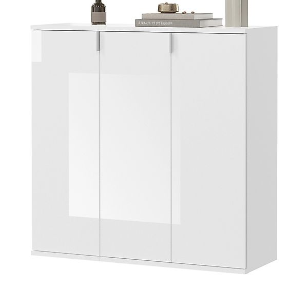Inn.Furn Kommode Weiß Hochglanz 91 cm mit 10 Fächern SystemX günstig online kaufen