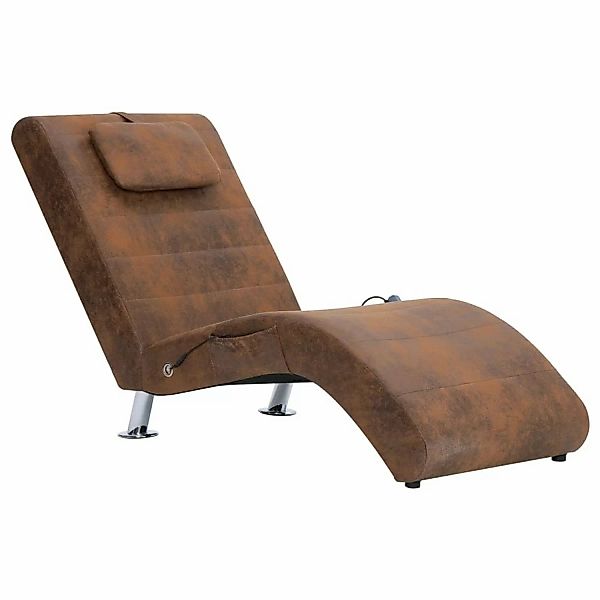 vidaXL Massage Chaiselongue mit Kissen Braun Wildleder-Optik Modell 1 günstig online kaufen