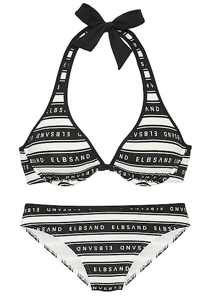 Elbsand Bügel-Bikini Zone (Set) mit kontrastfarbenen Streifen und Schriftzü günstig online kaufen