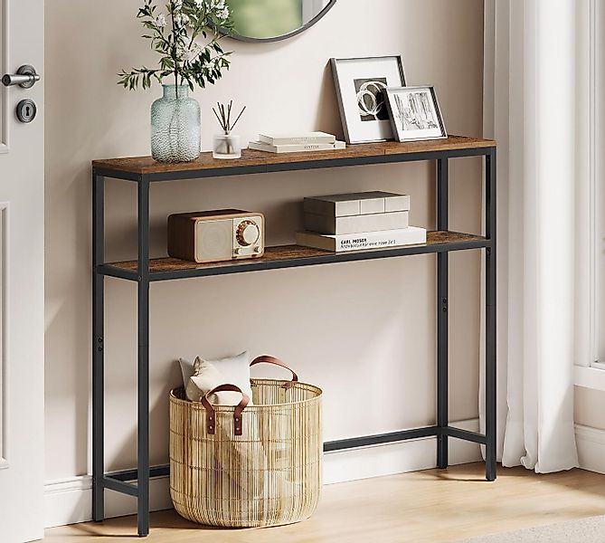 VASAGLE Konsolentisch, Konsolentisch, schmaler Sofatisch mit 2 Ablagen, 20 günstig online kaufen