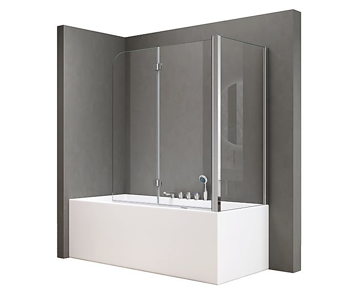 doporro Duschwand für Badewanne Badewannenaufsatz inkl. Nano-Versiegelung 6 günstig online kaufen