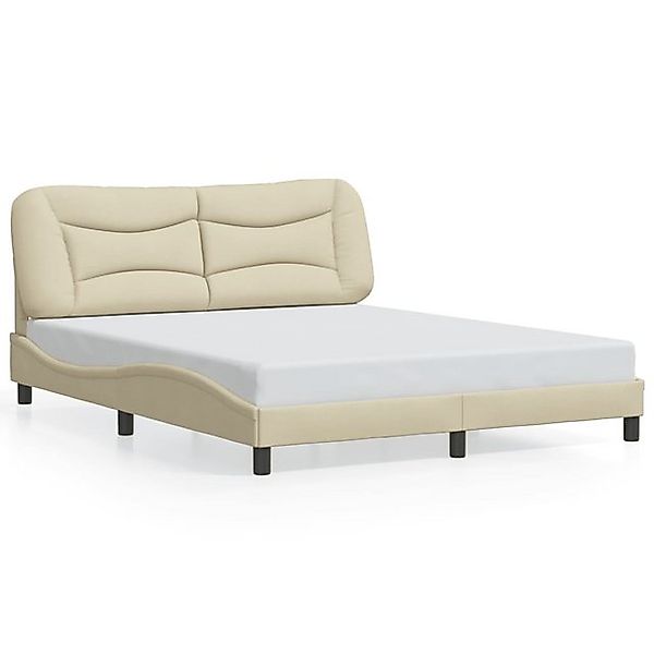 furnicato Bettgestell ohne Matratze "Hvar" Creme 160x200 cm Stoff (1-tlg) günstig online kaufen